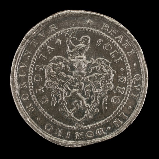 Arms and Inscription [reverse], 1592.