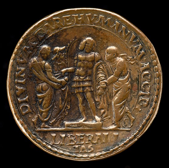 The Marquess Giving Alms [reverse], probably 1484/1506.