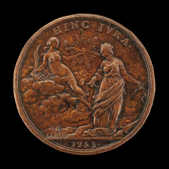 Personifications of Truth and Justice [reverse], 1753.