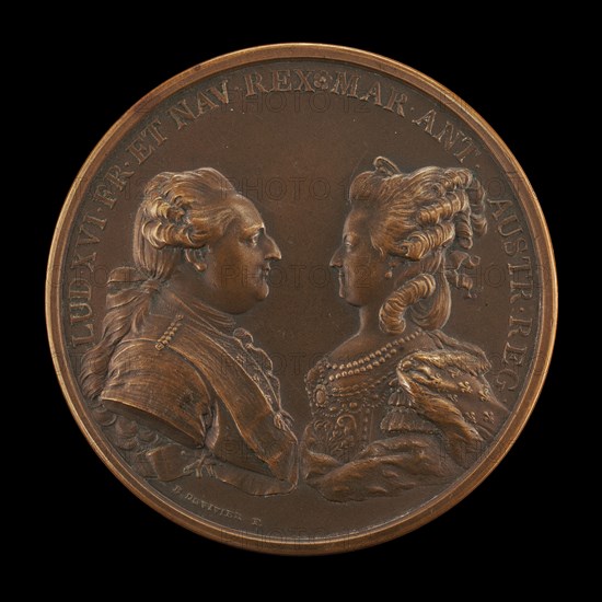 Louis XVI, 1754-1793, and Marie-Antoinette, 1755-1793, King and Queen of France 1774 [obverse], 1781.