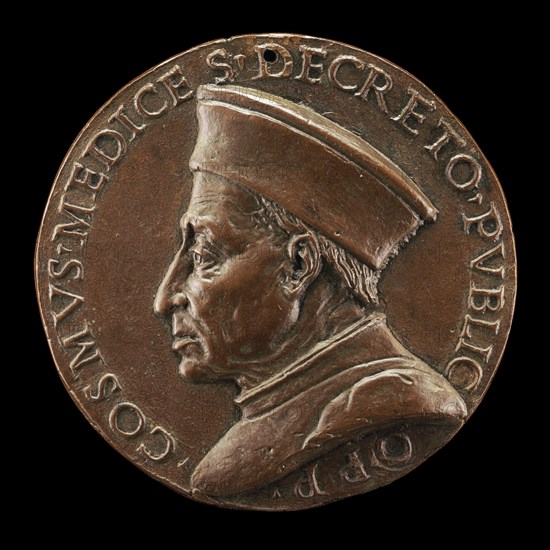 Cosimo de' Medici, 1389-1464, Pater Patriae [obverse], c. 1465/1469.