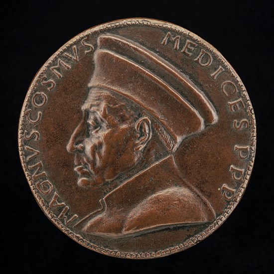 Cosimo de' Medici, 1389-1464, Pater Patriae [obverse], probably 1465/1469.