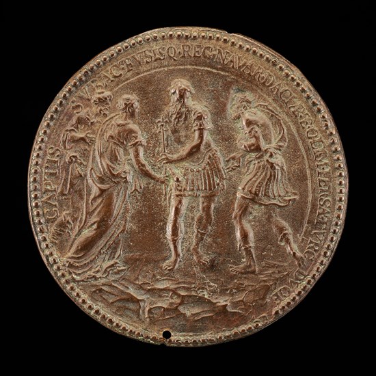 Castaldi in Armor with Other Figures [reverse], mid 16th century. Attributed to Annibale Fontana.