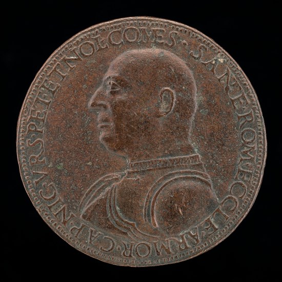 Niccolo Orsini, 1442-1510, Count of Pitigliano and Nola, Captain of the Army..., [obverse], 1485/149 Creator: Cristoforo Foppa.