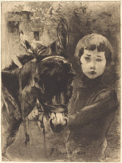 Robert Besnard and His Donkey (Robert Besnard et son ane), 1888.