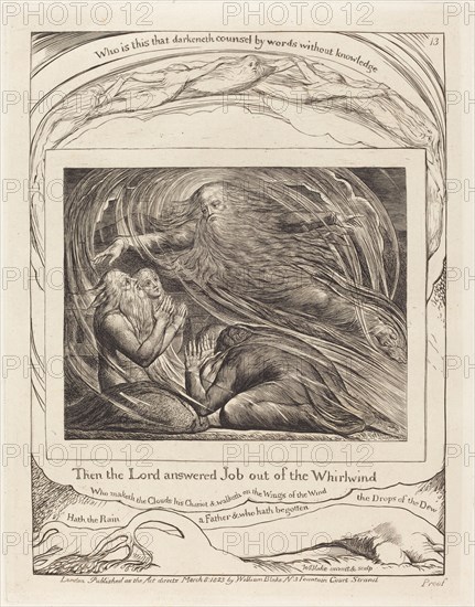 The Lord Answering Job out of the Whirlwind, 1825.
