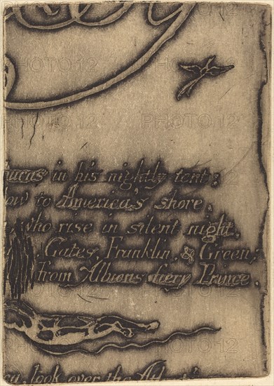 Restrike from fragment of cancelled plate for "A Prophecy", 1793.