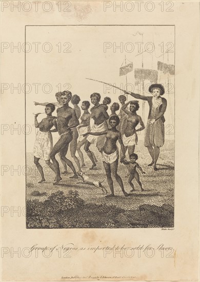 Group of Negros, as imported to be sold for Slaves, 1793.