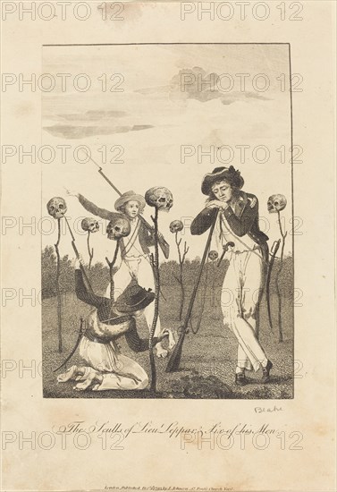 The Sculls of Lieut Leppar, & Six of his Men, 1793.