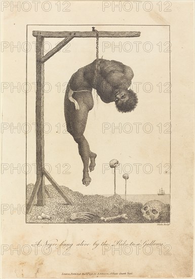 A Negro hung alive by the Ribs to a Gallows, 1792.