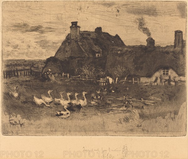 Les Petites Chaumières (Thatched Cottages--Small Plate), 1878.