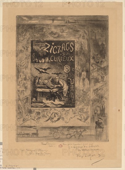 Frontispiece for "Zigzags d'un Curieux, d'Octave Uzanne", 1888.