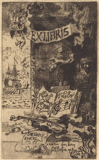 Ex-libris de Léon Lerey (Ex-libris of Leon Lerey), 1875/1877.