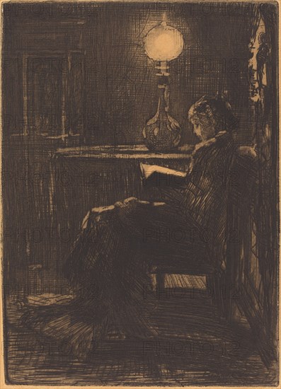 Liseuse à la Lampe (Woman Reading by Lamplight), 1879.