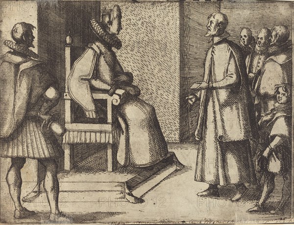 The Envoy of Tuscany thanking the Queen [verso], 1612.
