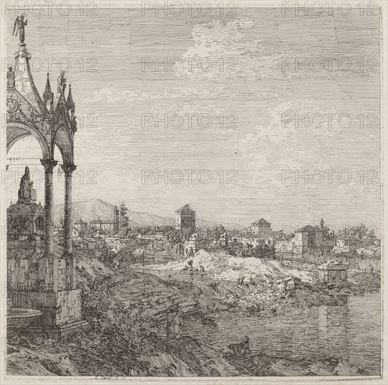 View of a Town with a Bishop's Tomb, c. 1735/1746.