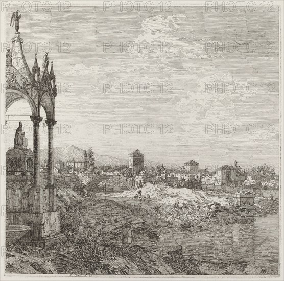 View of a Town with a Bishop's Tomb, c. 1735/1746.