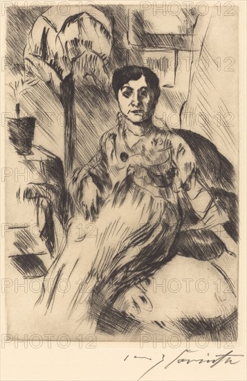 Interieur mit Frau (Interior with Woman), 1917.