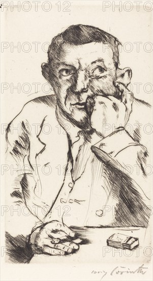 Männliches Bildnis mit Aufgestütztem Arm (Portrait of a Man Smoking), 1916.