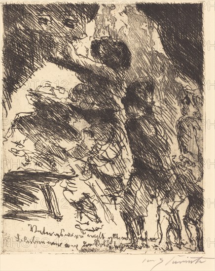 Vater, es wird nicht gut ablaufen, bleiben wir von dem soldatenhaufen..., 1923. Creator: Lovis Corinth.