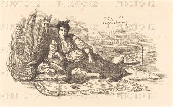 Jewish Woman of Algiers (Juive d'Alger et une rue à Alger), 1838.