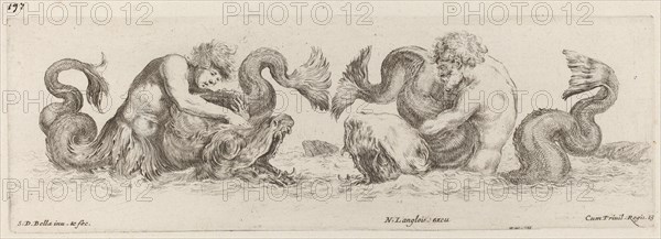 Dolphins and Tritons, probably 1648.