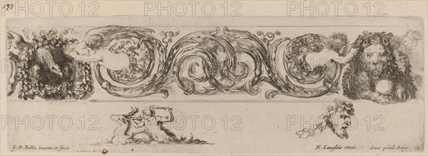 Ornamental Frieze with Eagle and Lion Engarlanded by Children, probably 1648.
