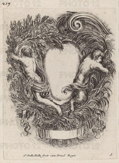 Cartouche with Apollo and Pan, 1647.