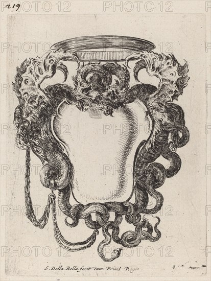 Cartouche Flanked by Dragons, 1647.