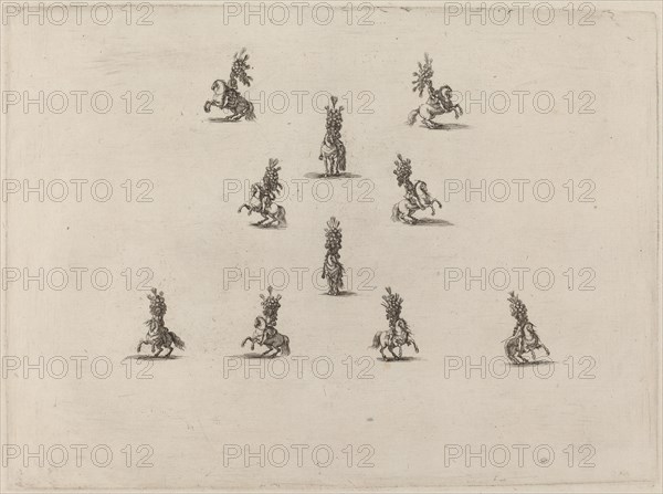Ten Cavaliers with Large Plumed Helmets, 1652.