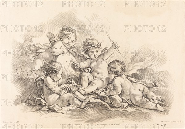 Four Cherubs at Target Practice.