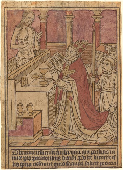 The Mass of Saint Gregory [recto], c. 1490. Creator: Unknown.