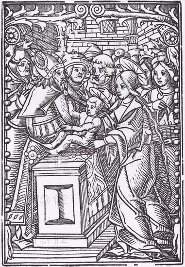 Presentation in the Temple. [Probably French 16th century, restrike 1968].