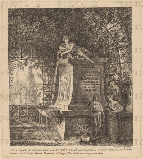 Fountain in a Summerhouse, 1764. Creator: Salomon Gessner.