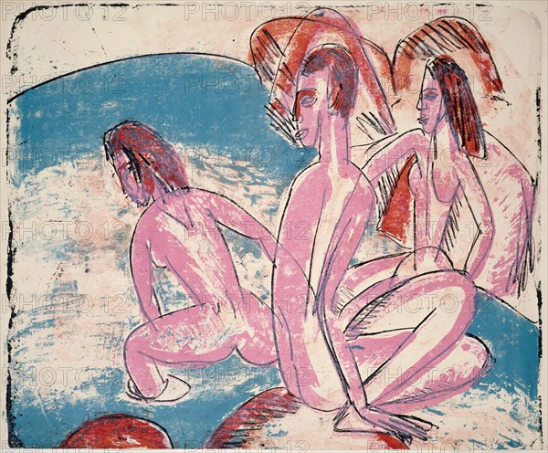 Three Bathers by Stones, 1913.