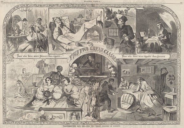 Thanksgiving Day, 1860 - The Two Great Classes of Society, published 1860.