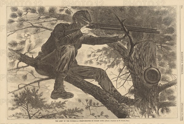 The Army of the Potomac - A Sharp-Shooter on Picket Duty, 1862.