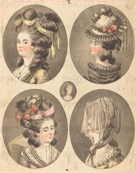 Modeles de coiffures. [Hairstyles].