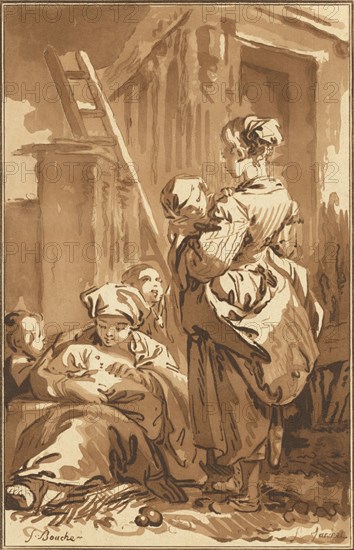 Les nourrices, 1780. [The wet nurses].