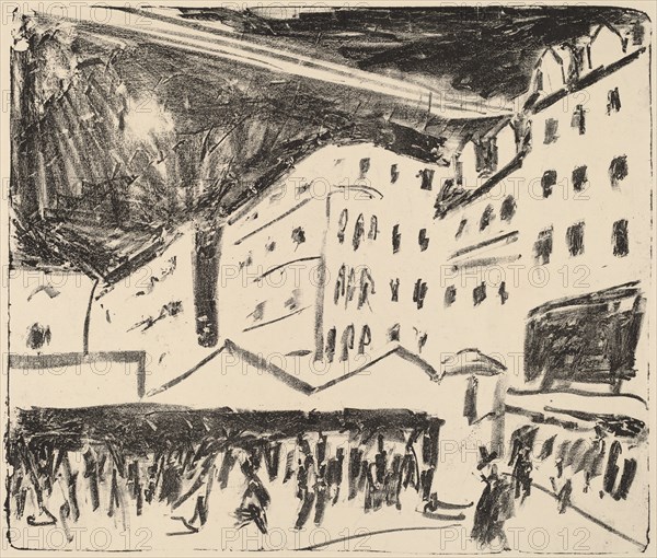 Old Market in Dresden with Annual Fair, 1910.