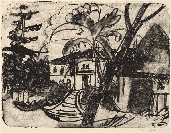 Danish Farm with Manor House, 1912.