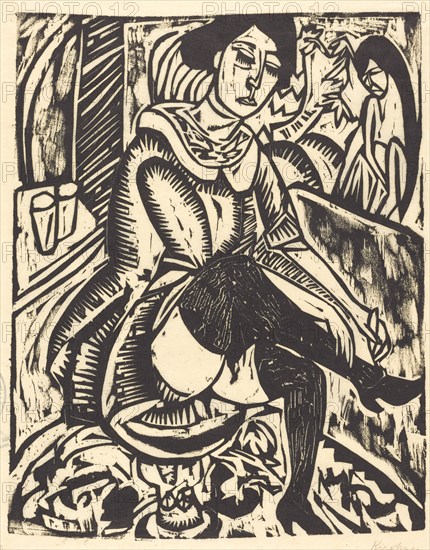 Woman Tying Her Shoe (Frau, Schuh Zuknopfend), 1912.