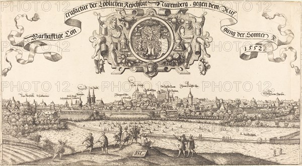 View of Nuremberg from the East [center section], 1552.