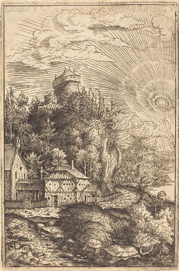 Landscape with a Castle and Radiating Sun, 1553.