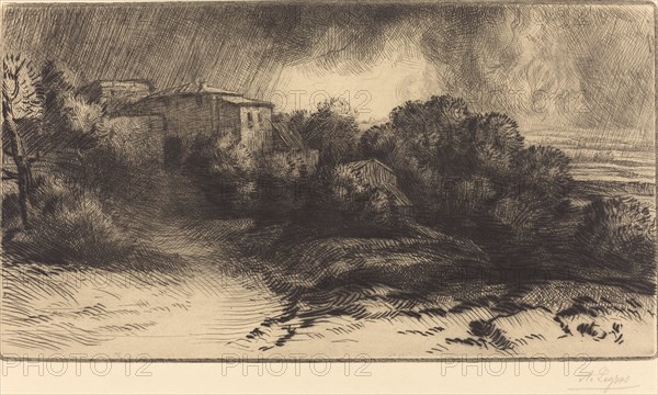 View of a Farm Seen in a Storm (La ferme de Brieux (Effet d'orage)).