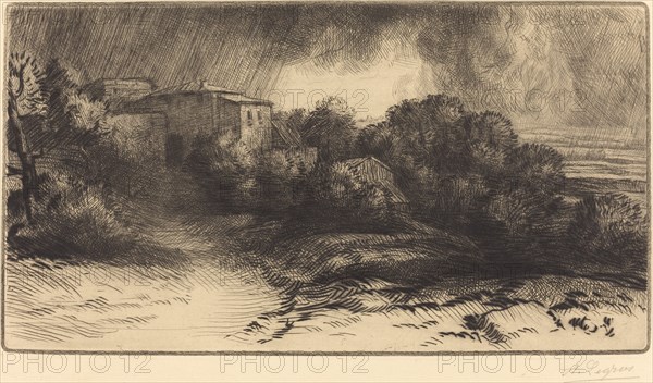 View of a Farm Seen in a Storm (La ferme de Brieux (Effet d'orage)).