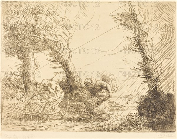 Harvesters Surprised by the Storm (Moissonneuses surprises par l'orage).