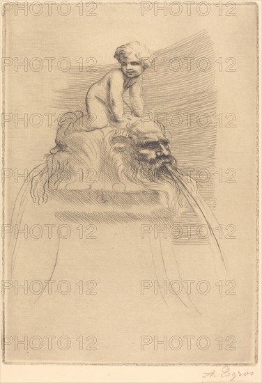 Small Fountain, Child Playing on the Grotesques (Petite fontaine, enfant qui joue surdes masques).
