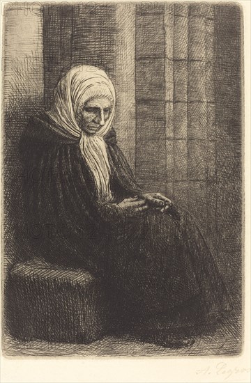 Woman Seated against a Wall, Child with His Head in Her Lap (Femme assis, muraille au fond, enfant la tete dans son giron).