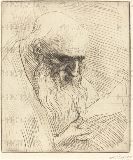 Study of the Head of a Man Reading (Etude de tete d'homme lisant).